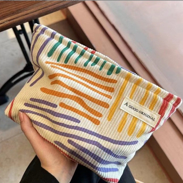 Color Striped Make-Up Bag