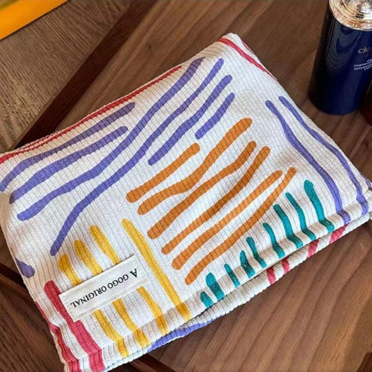 Color Striped Make-Up Bag