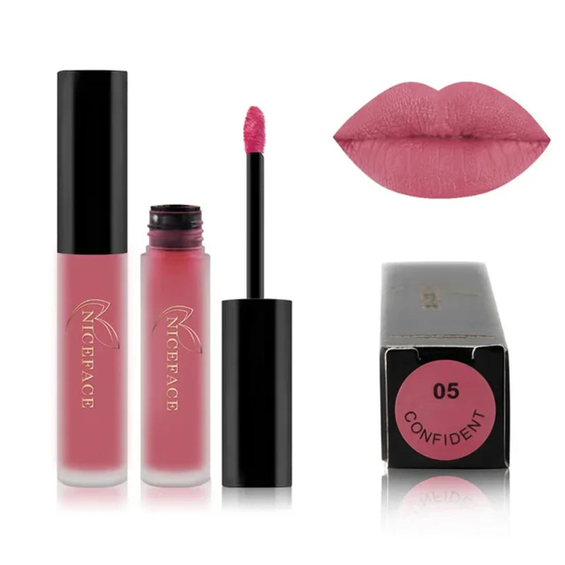 Waterproof Matte Liquid Lipstick Makeup Red Lip Long Lasting Gloss Mate Black Lip Stick Easy to Wear Lipsticks for Women Girls