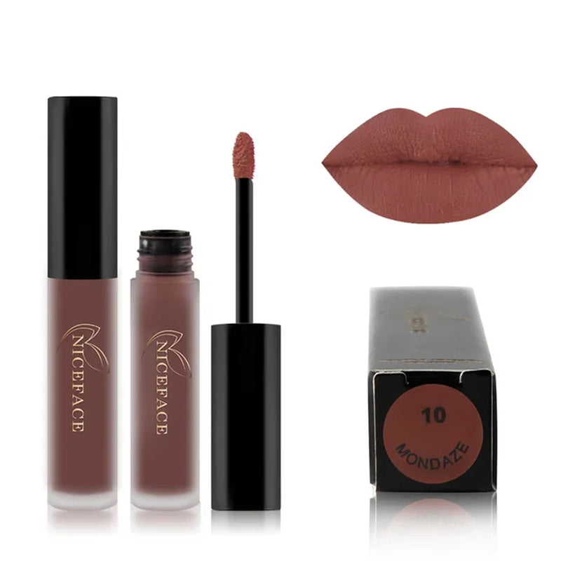 Waterproof Matte Liquid Lipstick Makeup Red Lip Long Lasting Gloss Mate Black Lip Stick Easy to Wear Lipsticks for Women Girls