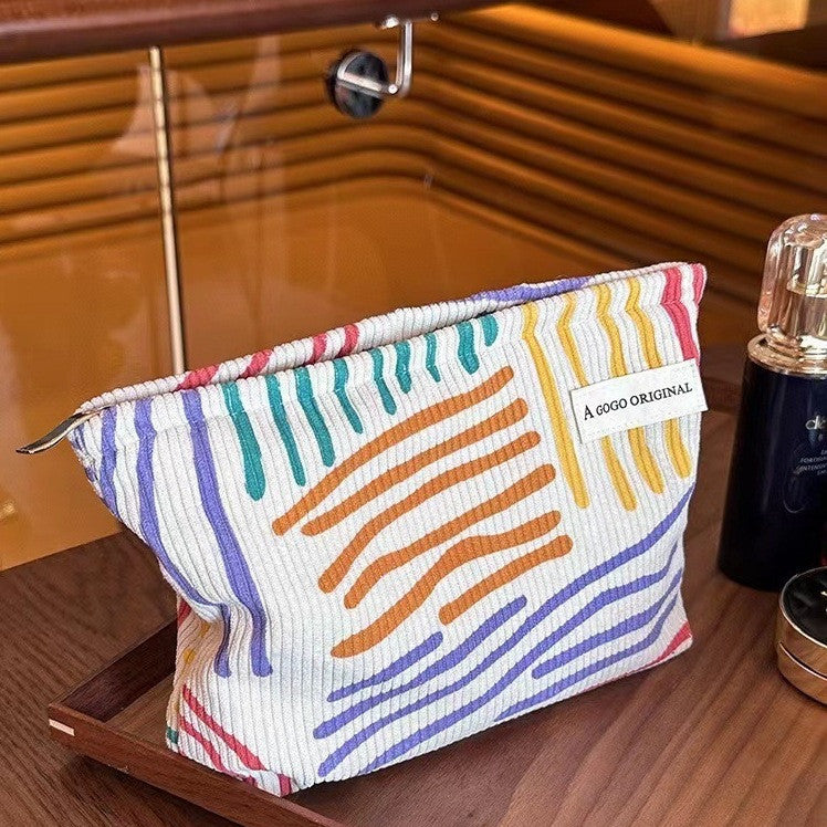 Color Striped Make-Up Bag