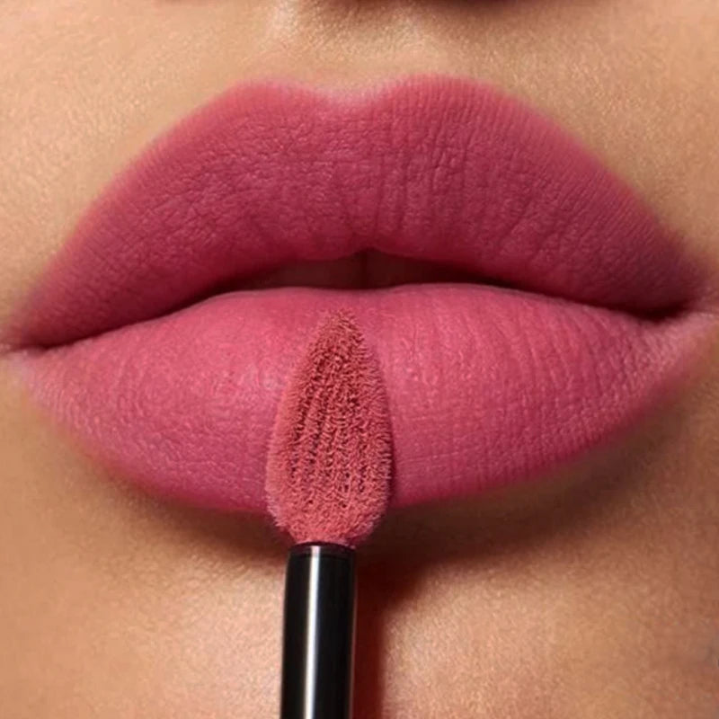 Waterproof Matte Liquid Lipstick Makeup Red Lip Long Lasting Gloss Mate Black Lip Stick Easy to Wear Lipsticks for Women Girls