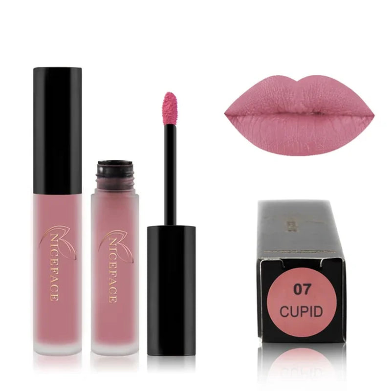 Waterproof Matte Liquid Lipstick Makeup Red Lip Long Lasting Gloss Mate Black Lip Stick Easy to Wear Lipsticks for Women Girls